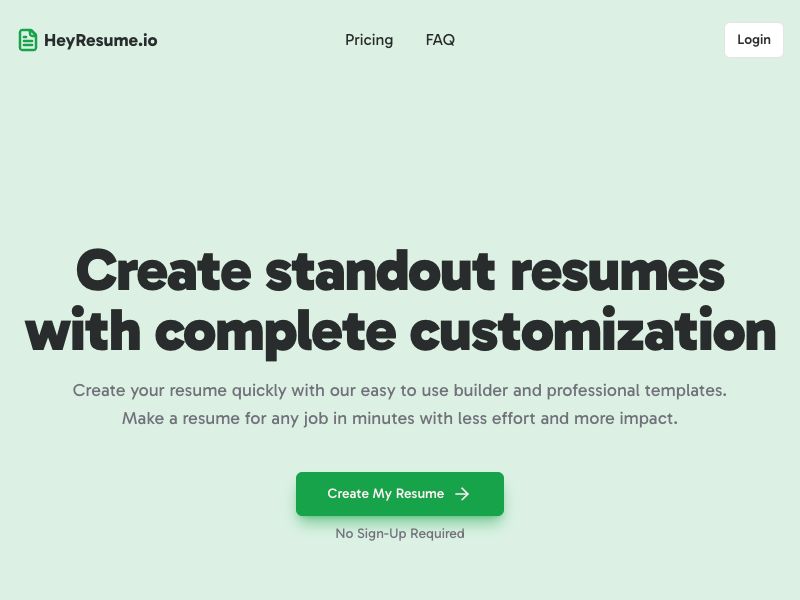 HeyResume Screenshot