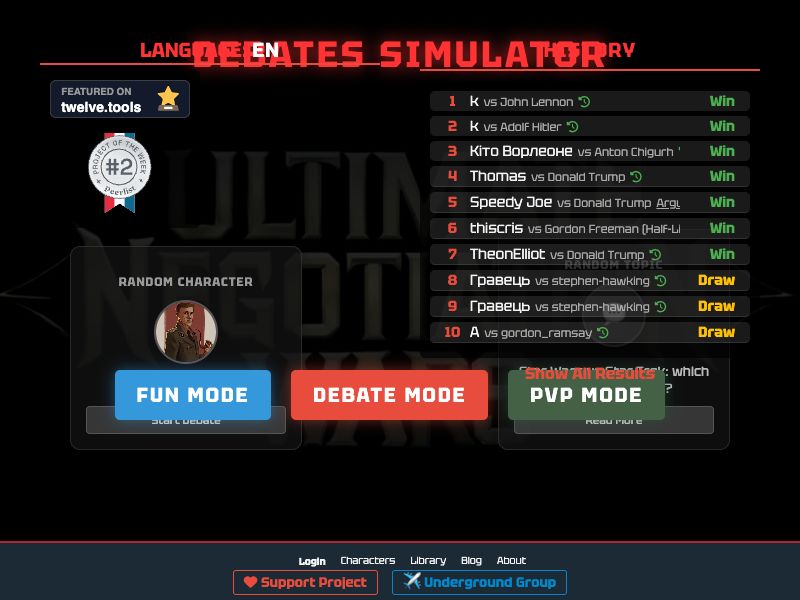 Negotiation Wars aka Debates Simulator