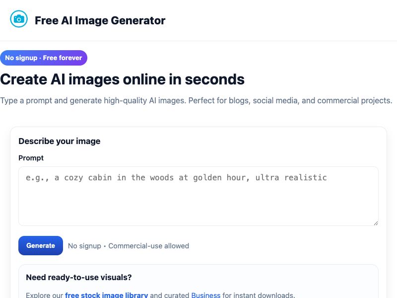 Photostock - Free AI Image Generator