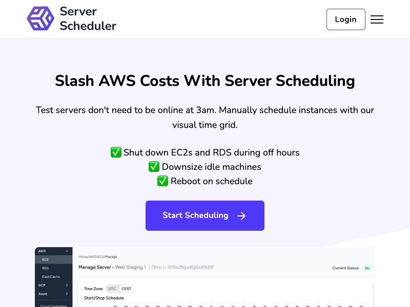 Server Scheduler Screenshot