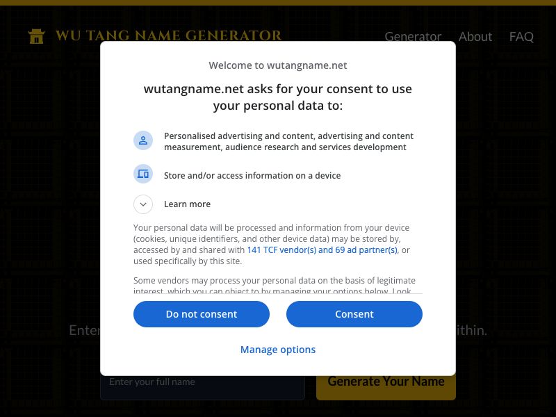 Wu Tang Name Generator